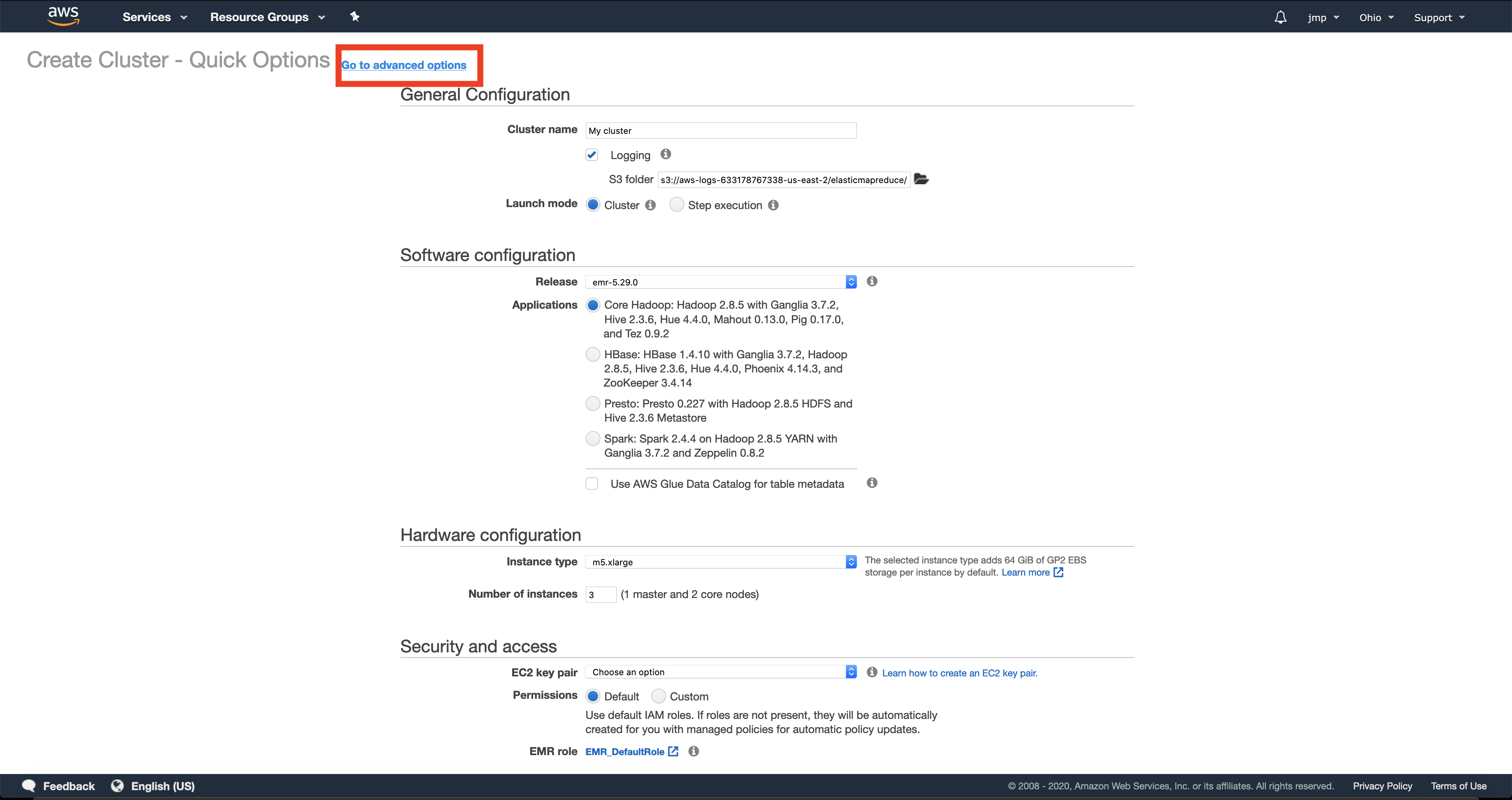 EMR advanced option